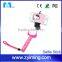 Zyiming wholesale cartoon selfie stick YM-Z07-7 bluetooth selfie stick remote shutter for smartphone