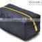 2016 fashion satin quilting travellling toiletry bag with gold zip for man