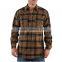 Cotton yarn dyed long sleeve mens plaid flannel shirt wholesale