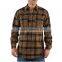Mens quilted flannel shirt checked long sleeve winter shirt wholesale