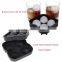 custom 4 cavities perfect sphere silicone snowflake , ice ball maker cube tray
