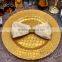 Wholesale Cheap Elegant Events Catering Square Design Gold Glass Wedding Charge Plate