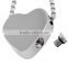 SRP8384 Blank Engravable Heart-Shaped Human Memorials Necklace for Ashes Stainless Steel Cremation Urn Pendant