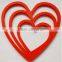 2015 Cute Design Food Grade Heat Resistant Heart Shape Silicone Cup Mats