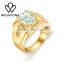 Men's 18k yellow gold plated ring , Clear cubic zirconia cz finger ring for women