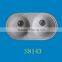 Undermount white acrylic solid surface double sink