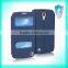 Window View Silk Leather PU Flip Stand Holder For Samsung Galaxy S4 i9500 Smart Phone Case