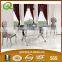 TH362 New modern stainless steel base marble top dining table set
