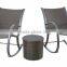 3Pc Wicker Rattan Rocking Chair And Round Coffee Table Set