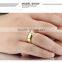 Custom made ladies stainless steel rings gold plated