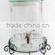5L clear cylinder glass liquid juice dispenser with base