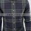 Custom Embroideried Logo New Design Long Sleeve Mens 97% Cotton 3% Elastane All Check Print Skinny Fit Fashion Shirts