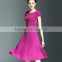 Wholesale free size bodice plicated long dress for lady