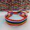 New design rainbow color string braided bracelets hand woven fabric cord bracelets friendship bracelets gifts