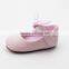 Pink fabric baby handmade non-slip sole baby Girls shoes