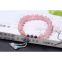 Neffly jewelry nature Rose Quartz Bracelet with S925 silver bluing accessories.8 mm