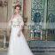 ED Off Shoulder Short Sleeve Lace Appliques Ivory Tulle A Line Women Wedding Dress