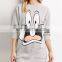 2017 BAIYIMO Bulk Cotton Printed Long Off White Fleece Women Hoodies
