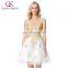 Grace Karin Strapless Sweetheart Golden Appliqued White Beaded Tulle Cocktail Dress GK000138-1