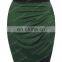 Grace Karin Stock Occident Womens High Stretch Splicing Pleated Hips-Wrapped Dark Green Short Pencil Skirt CL008929-1