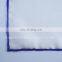 100% silk Pocket Square Hand Rolled Hem with Solid White Color