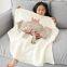 100% organic cotton knitted baby blanket super soft blanket baby fine sleeping partner customized baby blanket