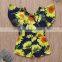 INS Baby Girl Jumpsuit Kids Summer sunflower Print Romper Short sleeve