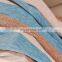 Custom Hight Quality Thick American Style Multi Stripe Patchwork Chenille Fluffy Fabric Shade Curtain With Attached Valance