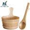 Good Quality sauna accessories Foot bath Wooden Pail with wooden scoop for sauna room
