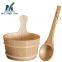 Sauna Room Accessories wooden drum,wooden scoop with platic tank for sauna room