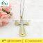Men's Stainless Steel Cross with Cable Pendant Necklace
