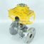 DKV PN16 explosion-proof electric linear actuator 4-20 flange ball valve with handwheel