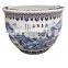 Luxury Large Size Blue And White Porcleain Hand Paint Craft Ceramic Fish Pot Fish Bowl Planters