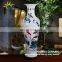 Traditional Chinese Tall Hand Painted Lotus Fish Design Blue And White Porcelain Floor Vases
