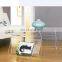 Acrylic Square Table magazine display coffee table With Magazine Rack