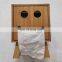 Luxury hotel tv shape tv shape decorative toilet roll paper  tissue holder with leg bamboo wooden storage box container