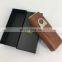 Travel leather cigar case with cutter leather cigar case stainless steel bottom and lid