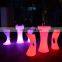 outdoor PE plastic led lighted furniture bar /rechargeable portable led tables and chairs glow led furniture sofa set restaurant