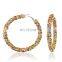 2022 6cm Big Gold Circle Shiny Rhinestone Diamond Women Hoop Earrings for Women 2021