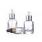 Square shape High end thick bottom glass 10ml 20ml 30ml dropper bottle Skin Recovering Essence packing glass bottle empty clear glass bottles