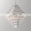 Classic Luxury Living Room Ceiling Pendant Modern Style Crystal Chandelier with Warm White LED Lighting Fixture Iron Body Black