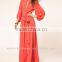 2015 Long Sleeve Ladies Chiffon Maxi Dress