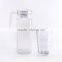 1.0L lliter smartly design glass water bottle jug set with lid