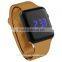 LP1427 Brown smart silicone strap digital movement LED watch