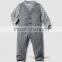 Wholesale Baby boy clothing set grey vest coat grid shirt pants 3 pcs handsome boys suit