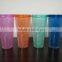 16oz/22oz/24oz Plastic double wall insulated ice mugs beer cup with ice beads gel