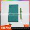 Green notebook bookmark inside A8 attach twisted pen for promotion