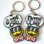 Custom design logos branding basketball club shirt rubber keyring