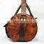 Real Goat Leather Vintage Messenger Shoulder Bag Travel Luggage Bag Gym Duffle Bag Vintage Gymnastic Bag