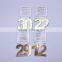 2016 new hot personalized creative gold number design flat paper fridge magnets for home decoration